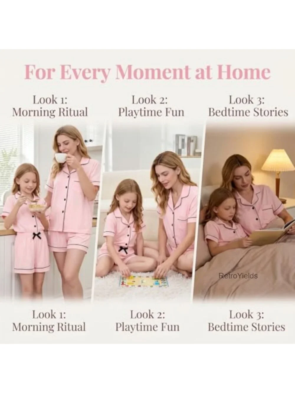 Girls 100% Cotton Short Sleeve Pajama Set - 2 Piece Button Down Sleepwear